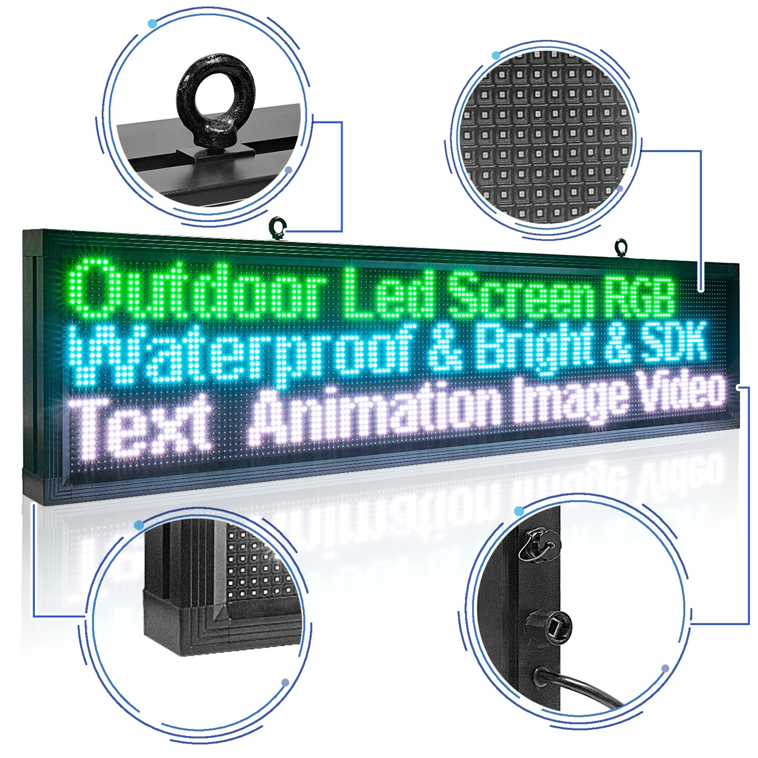 

P10 Customized Outdoor Big Commercial Advertising LED Display Screen/ Video Wall Smartphone and LAN Programmable Message Board