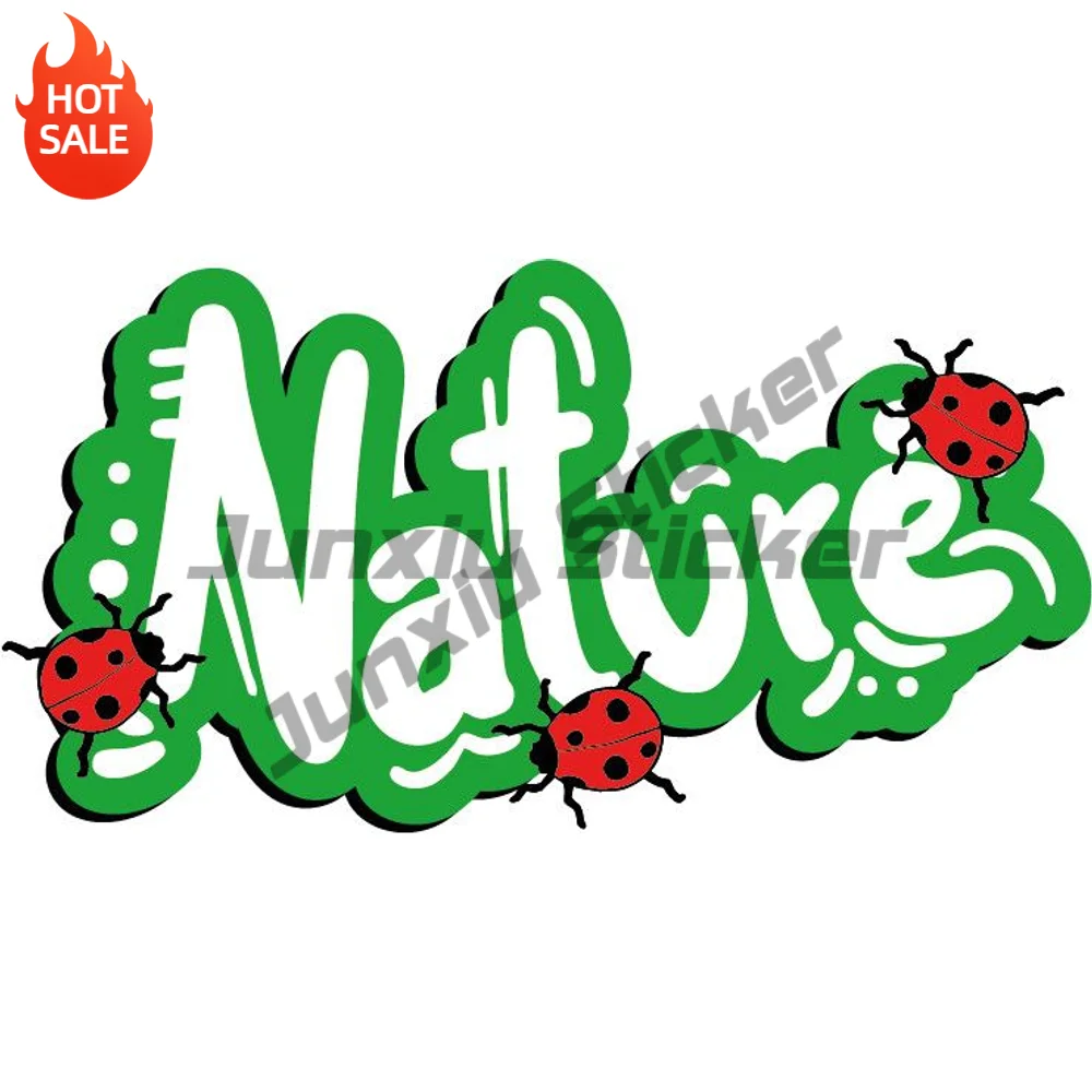 Nature Slogan With Beetles Vinyl Car Sticker Self Adhesive Decal For SUV Window And Travel Case Exterior Decoration