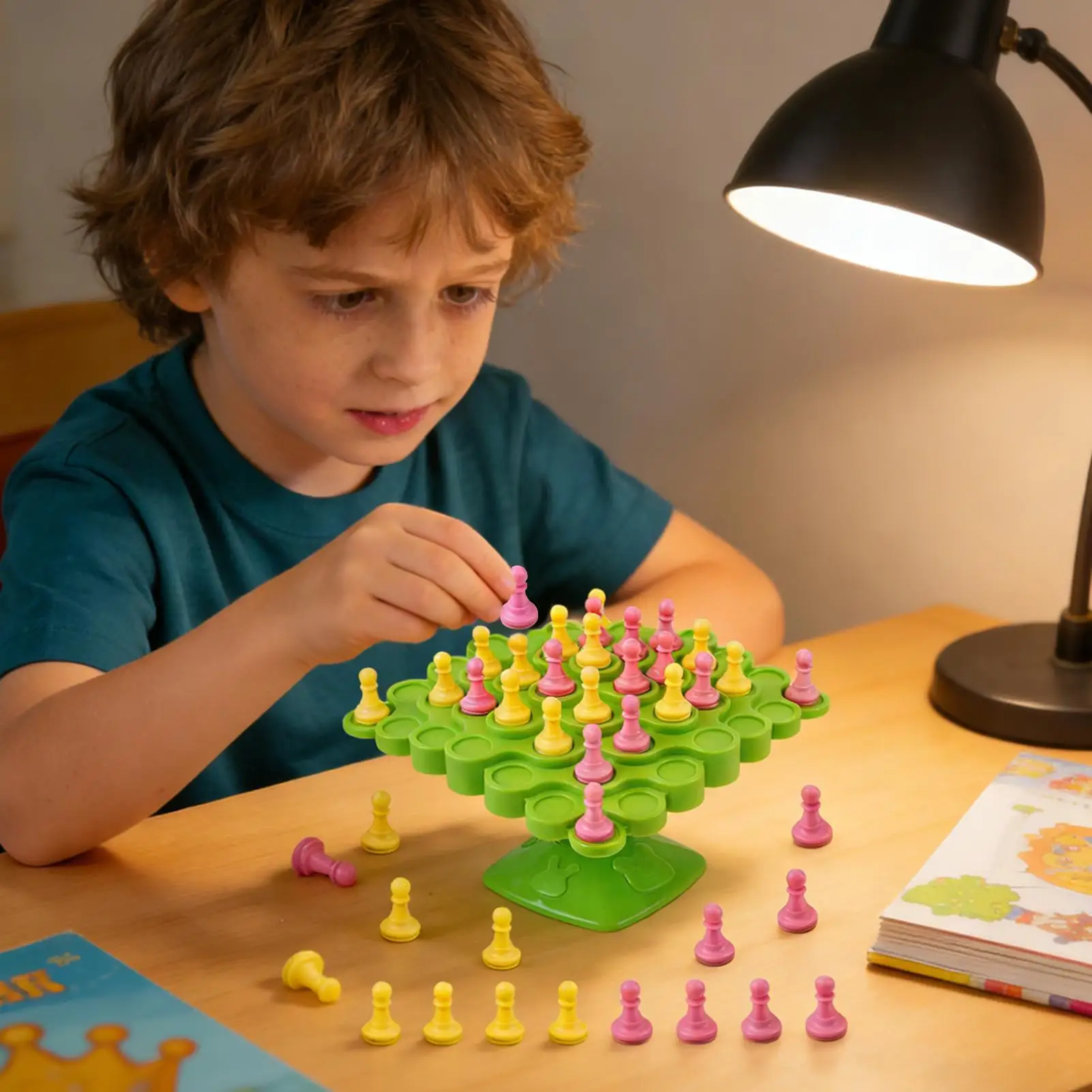 Juego de mesa de equilibrio portátil para 2-4 jugadores, rompecabezas de mesa familiar, juguete de árbol de equilibrio, juego de mesa educativo para niños y niñas