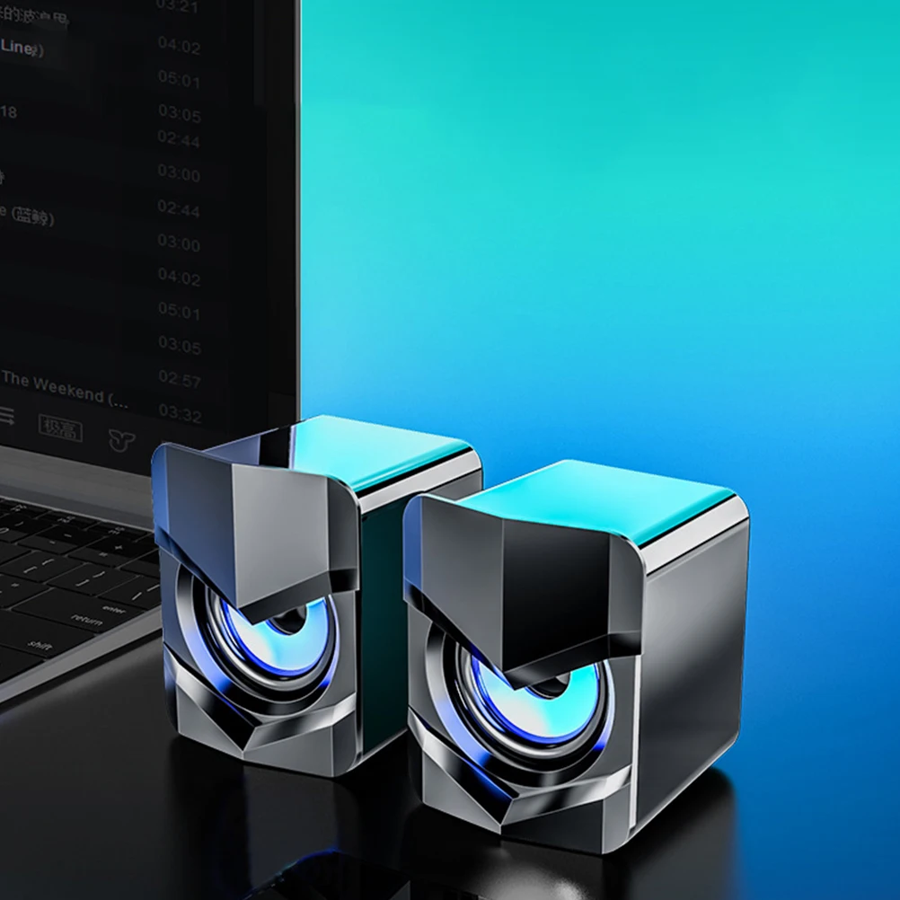 

2Pcs USB Powered Desktop Computer Speakers Mini Laptop Compact Multimedia Audios for Office Home Desktop Laptop Speakers