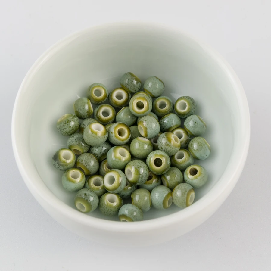 6 #100 szt Jingdezhen ceramiczne koraliki okrągły joga Procelain koralik do tworzenia biżuterii 6mm koraliki # A506B