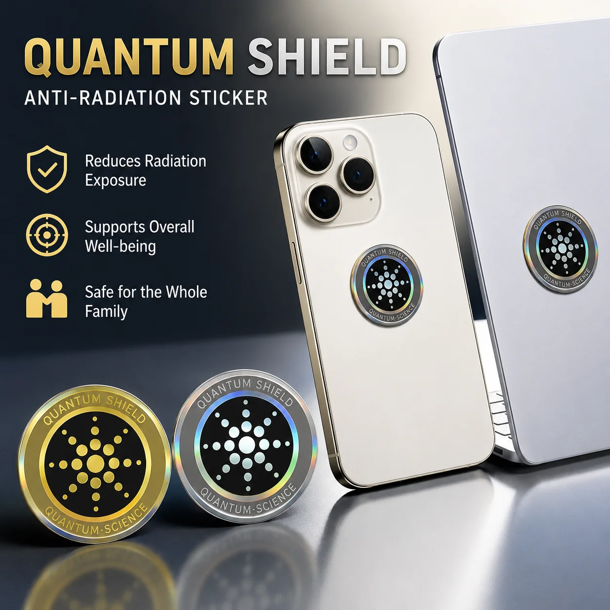 

EMF Blocker Sticker for Health Safety,Quantum Anti Radiation Phone Shield,Reduce EMF Wave for Pregnant Women Kids at Home Office