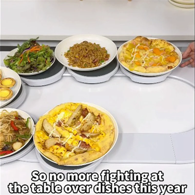 

A19I-Lazy Susans Revolution Tray Expandable Portable Tabletop Rotating Serving Tray For Kitchen Dining Table Hold 10 Dishes