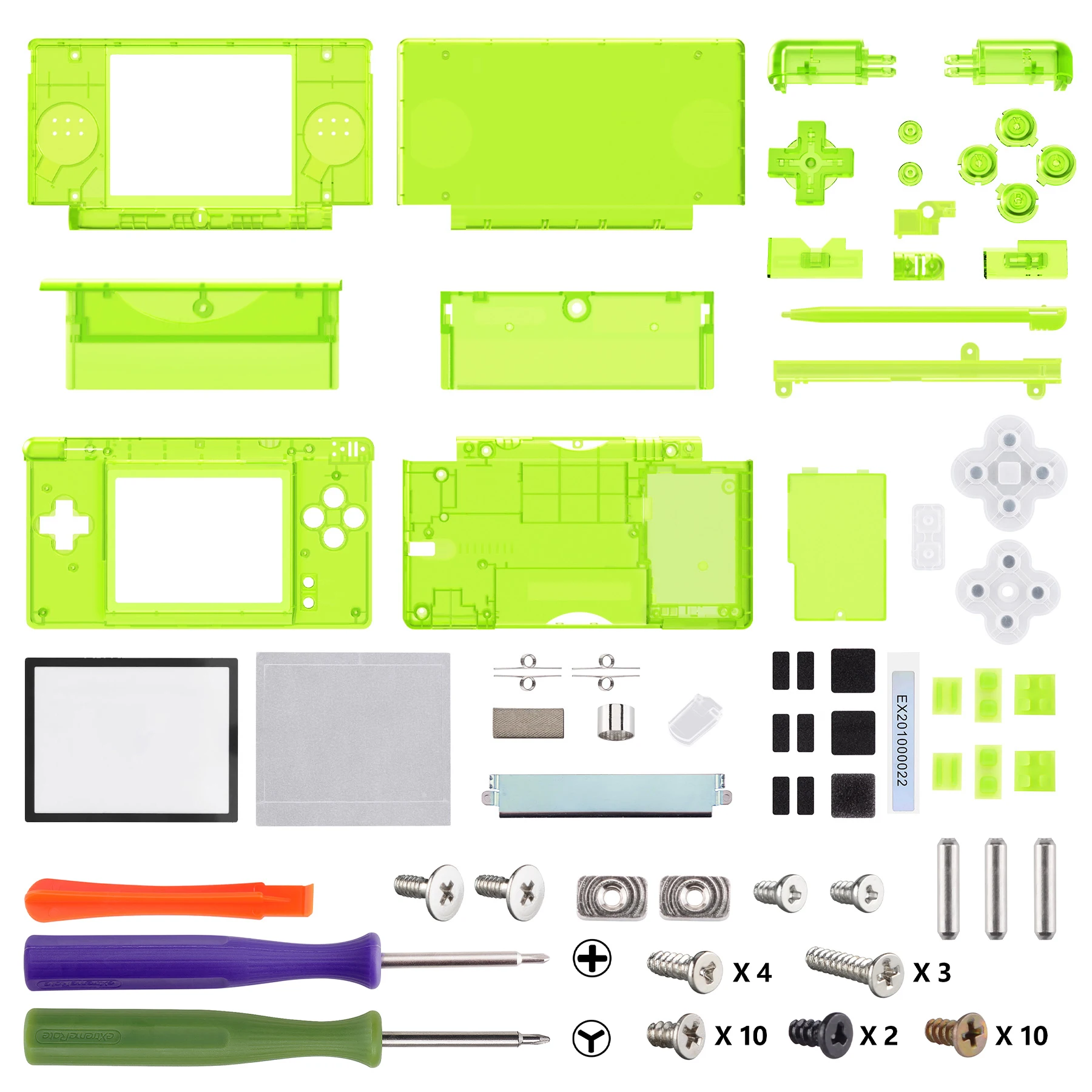 eXtremeRate Wymienna pełna obudowa do Nintendo DS Lite, niestandardowa obudowa Pokrywa Przycisk Ekran Len do NDSL - Seria Clear — zdjęcie produktu 10