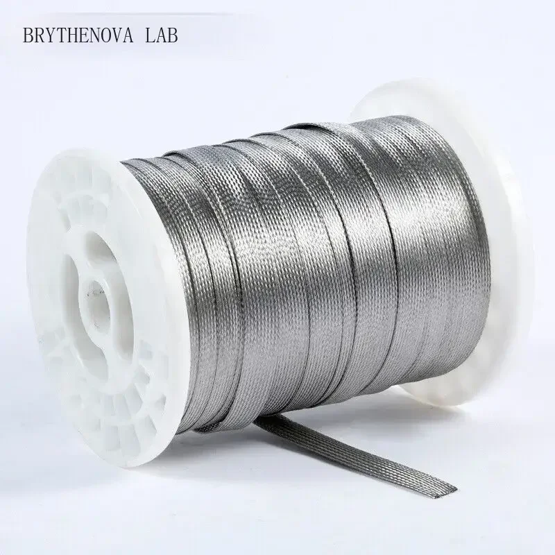 5M 304 Stainless Steel Wire Cable Braided Sleeve Metal Sheath Conductive Expandable Shielding Screening Signal Wire Cable