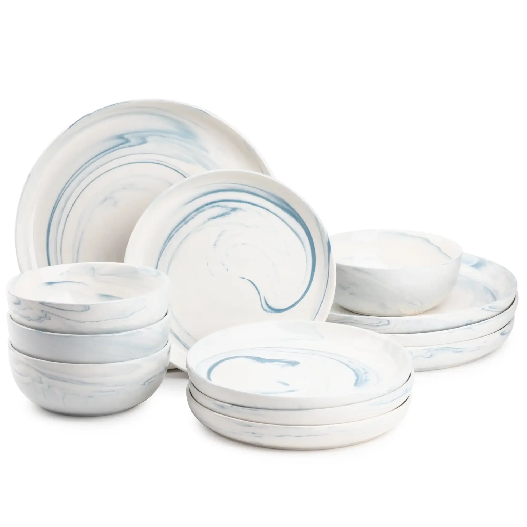 

Blue Marble Stoneware, 12 Piece Set