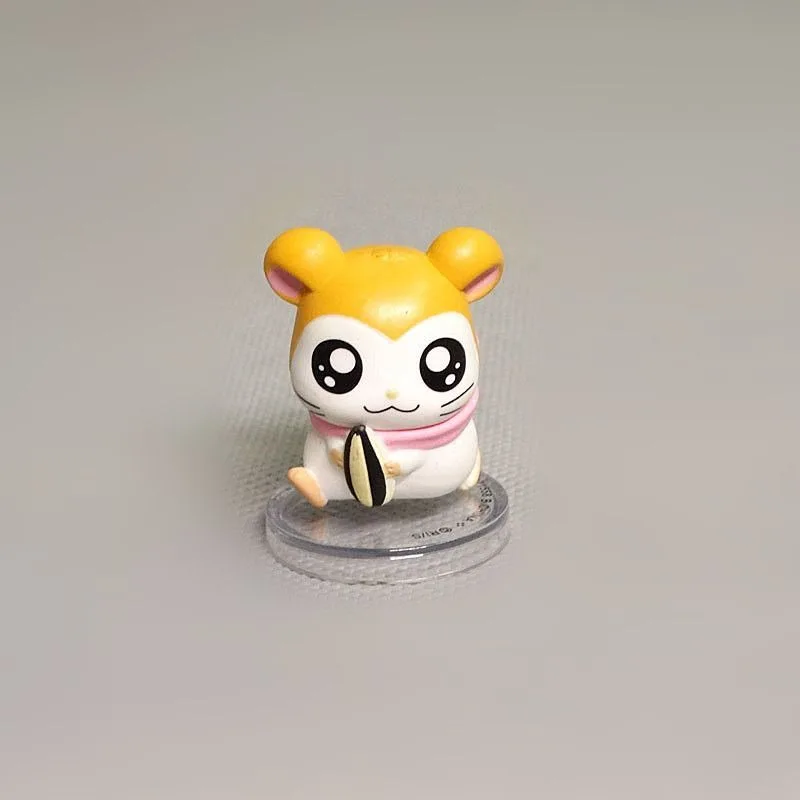 Pvc Action Figure Doll Ornaments For Children Toy Cute Cartoon Hamtaro Figures Anime Hamster Line Up Eat Melon Seeds Gashapon