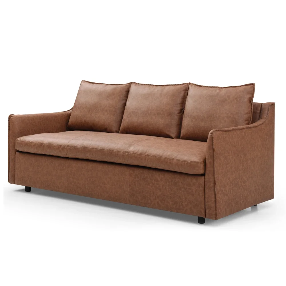 

zz Contemporary Living Room Furniture Lounge Couch Brown grey Leather Modern Sectional Sofa