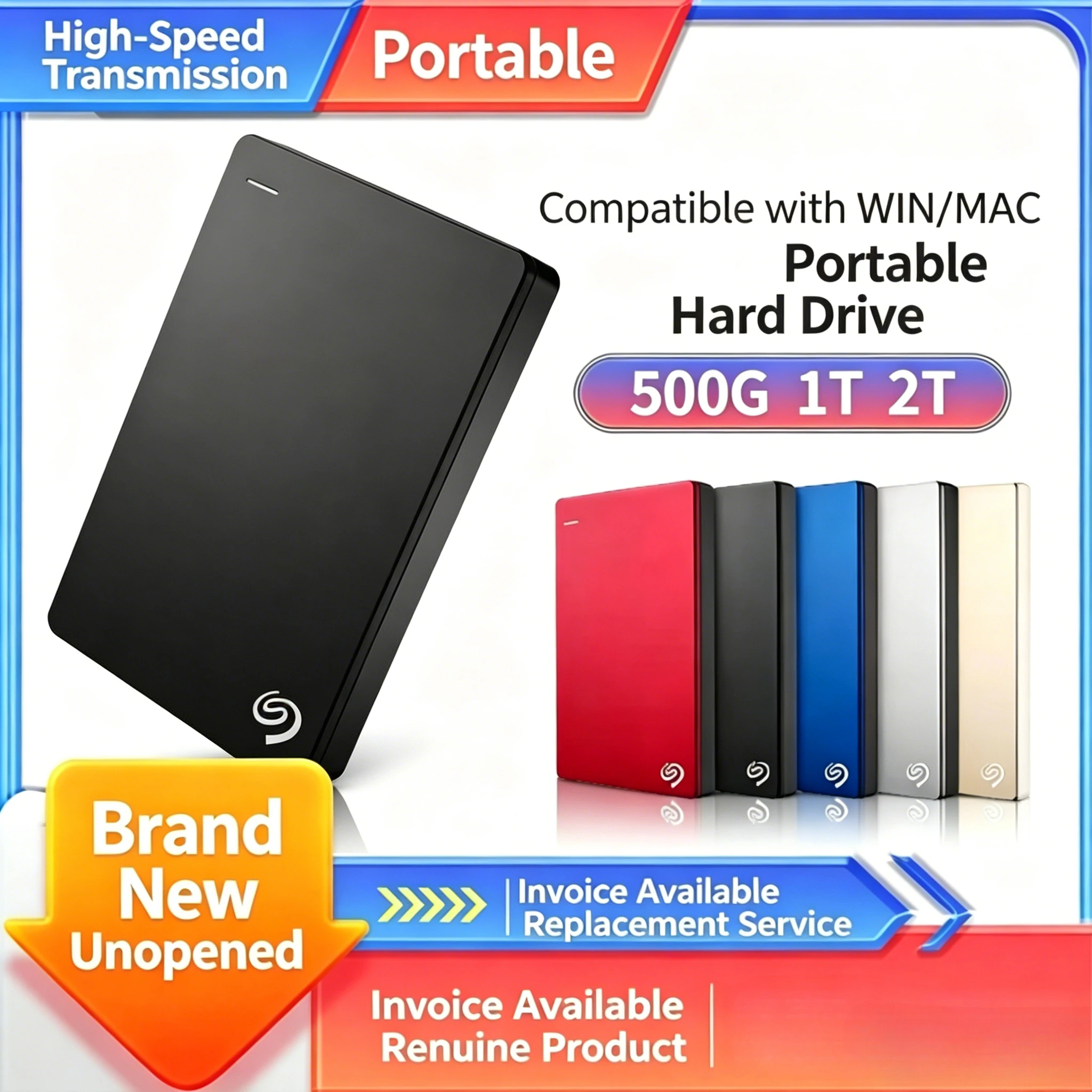 

OEM For Seagate Portable Hard Drive External Hard Disk Backup Plus Slim USB 3.0 DASKA HDD 2.5Inch Portable External Data Storage