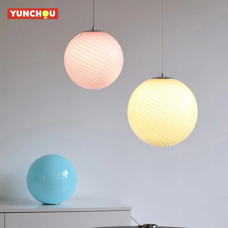 Lollipop Colorful Glass Pendant Light Bubble Creative 20 30 40cm for Restaurant Living Room Bedroom Children Room