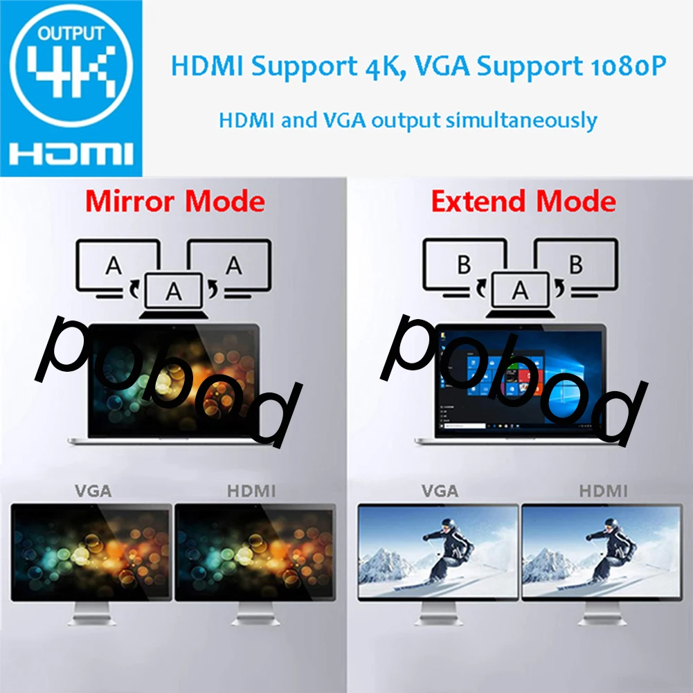 USB C Laptop Docking Station HDMI VGA USB PD LAN RJ45 SD Hub Adapter for Laptop Macbook DELL HP XPS Surface Lenovo ThinkPad Dock