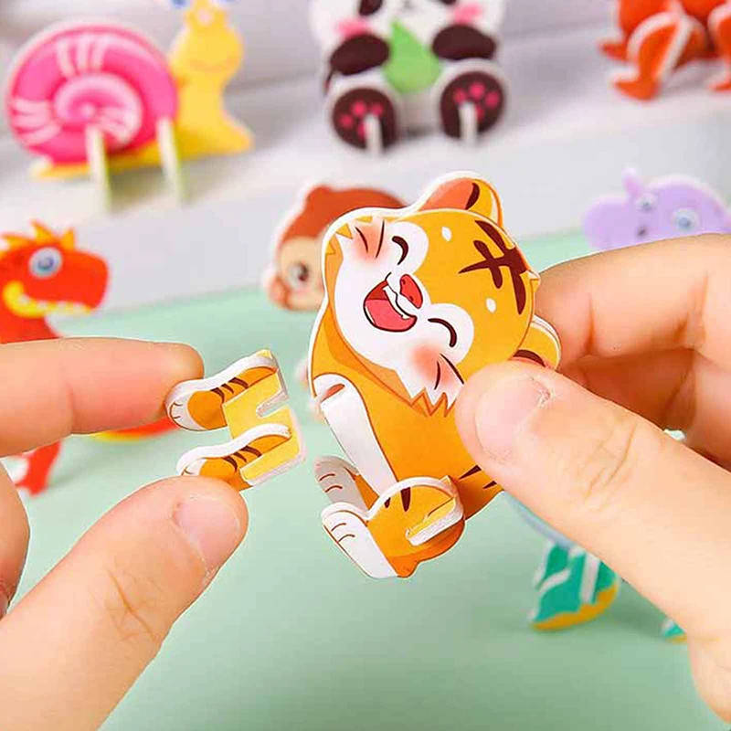 

[30Pcs] DIY Mini Cartoon Animal Paper Jigsaw Puzzles Toys For Kids Birthday Party Favors Kindergarten Rewards Pinata Filler