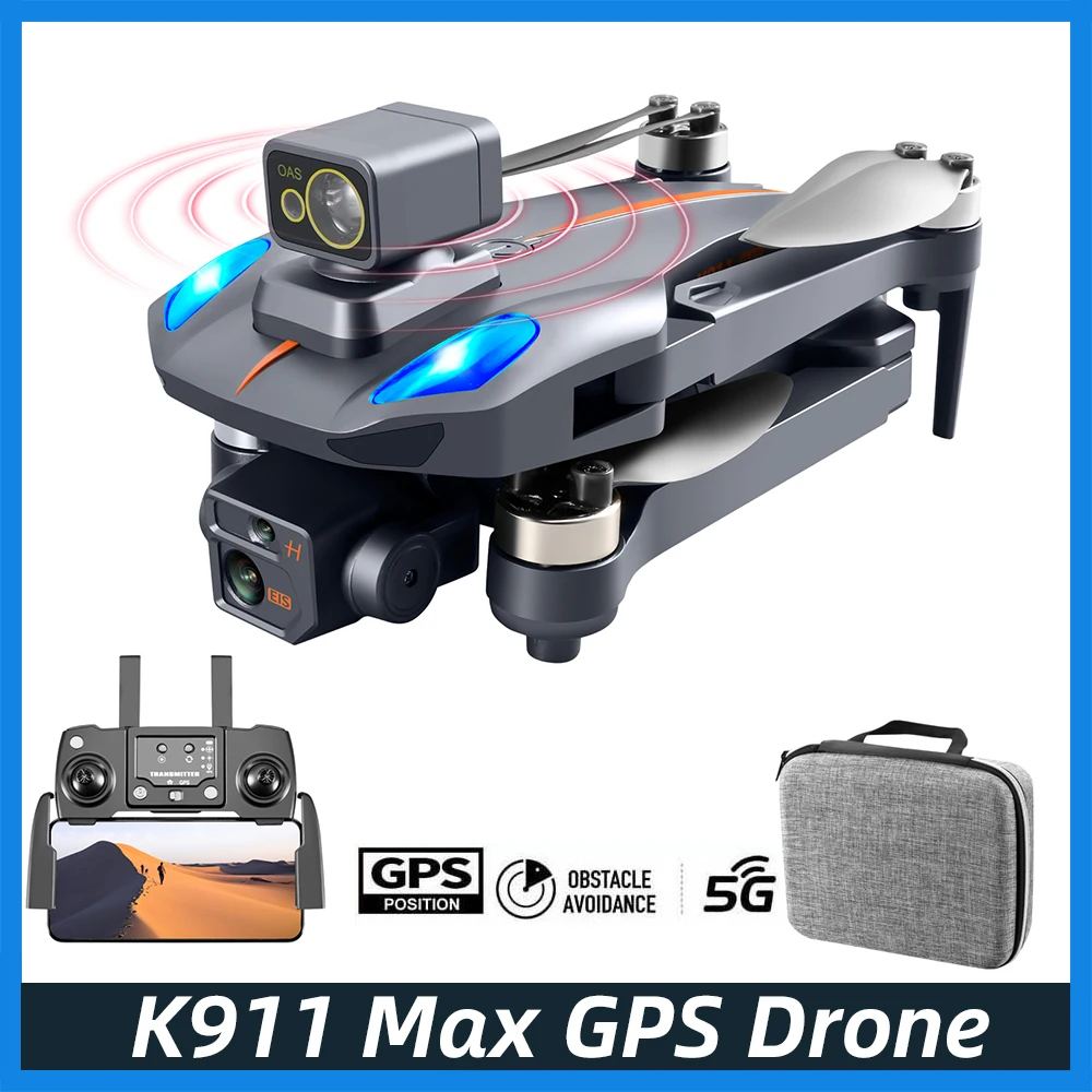 

K911 Max GPS Drone with 4K Camera Drone FPV 5G Wifi Obstacle Avoidance RC Helicopter Brushless Motor Quadcopter Gift Toys Plane