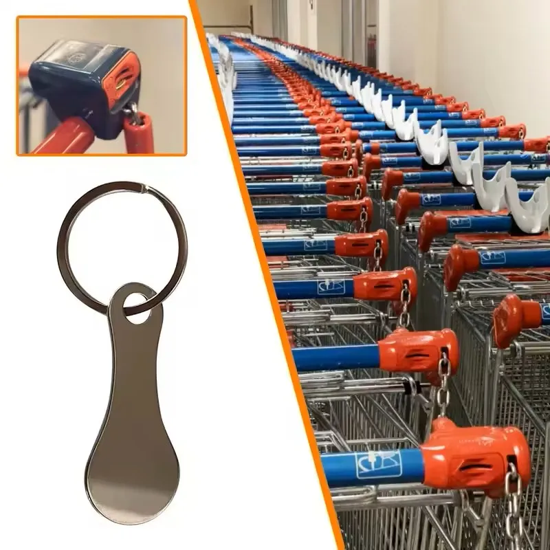 1/2/3 unidades Anillo para llave, llavero de aleación de aluminio metálico color plateado, ficha para carrito de compras, accesorios decorativos para llavero, gancho para llavero # H