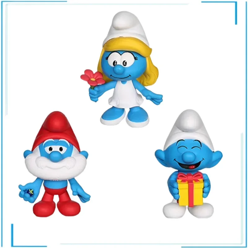 

The Smurfs Papa Smurf Blue Sister Clumsy Different Style Models Action Figure Doll Model Toy Anime Ornaments Box Kids Toys