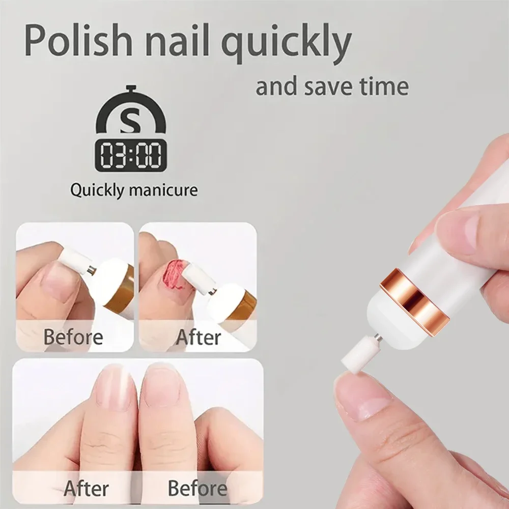 YIKOOLIN Portable Nail File Care Electric Nail Drill with 4 Speeds Cuticle Trimmer Battery Operated Manicure and Pedicure Tools