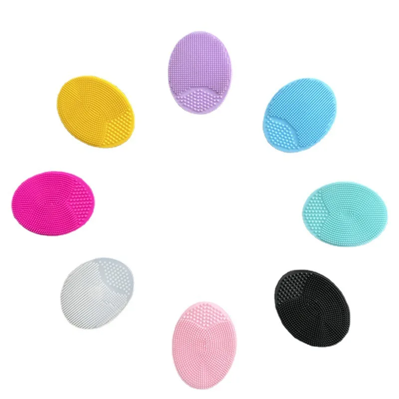 1pc Soft Silicone Face Cleansing Brush Round Facial Pore Skin Deep Cleaning Exfoliator Mini Beauty Scrub Cleanser Tool Home Use
