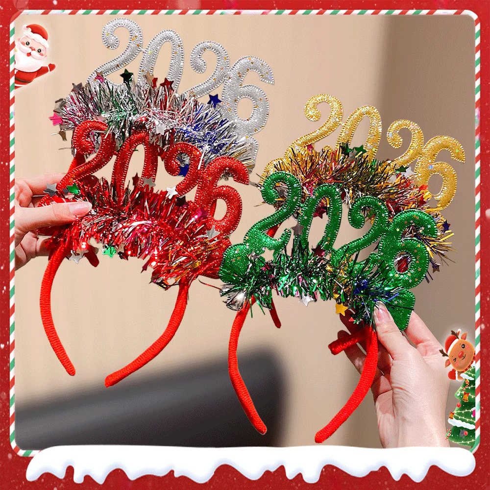 2026 السنة الجديدة متعدد الألوان هيرباند احتفالي حفلة ملحق التصميم الشخصي عطلة جو محسن فكرة هدية