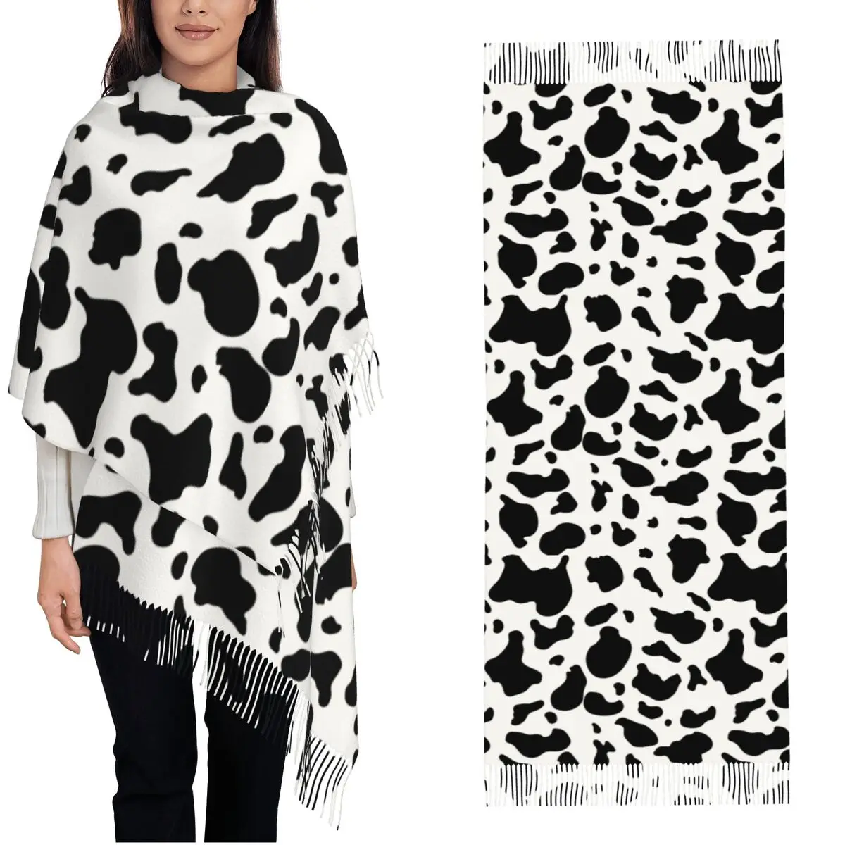 

Cow Pattern Shawl Wraps for Womens Winter Warm Large Soft Scarf Cow, pattern, animal skin pattern Pashmina Shawl Scarves