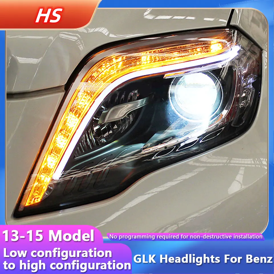 Headlamp Assembly for Benz GLK Retrofit GLK200 260 300 Lens Xenon Lamp LED Daytime Running Lamp Front Lamp