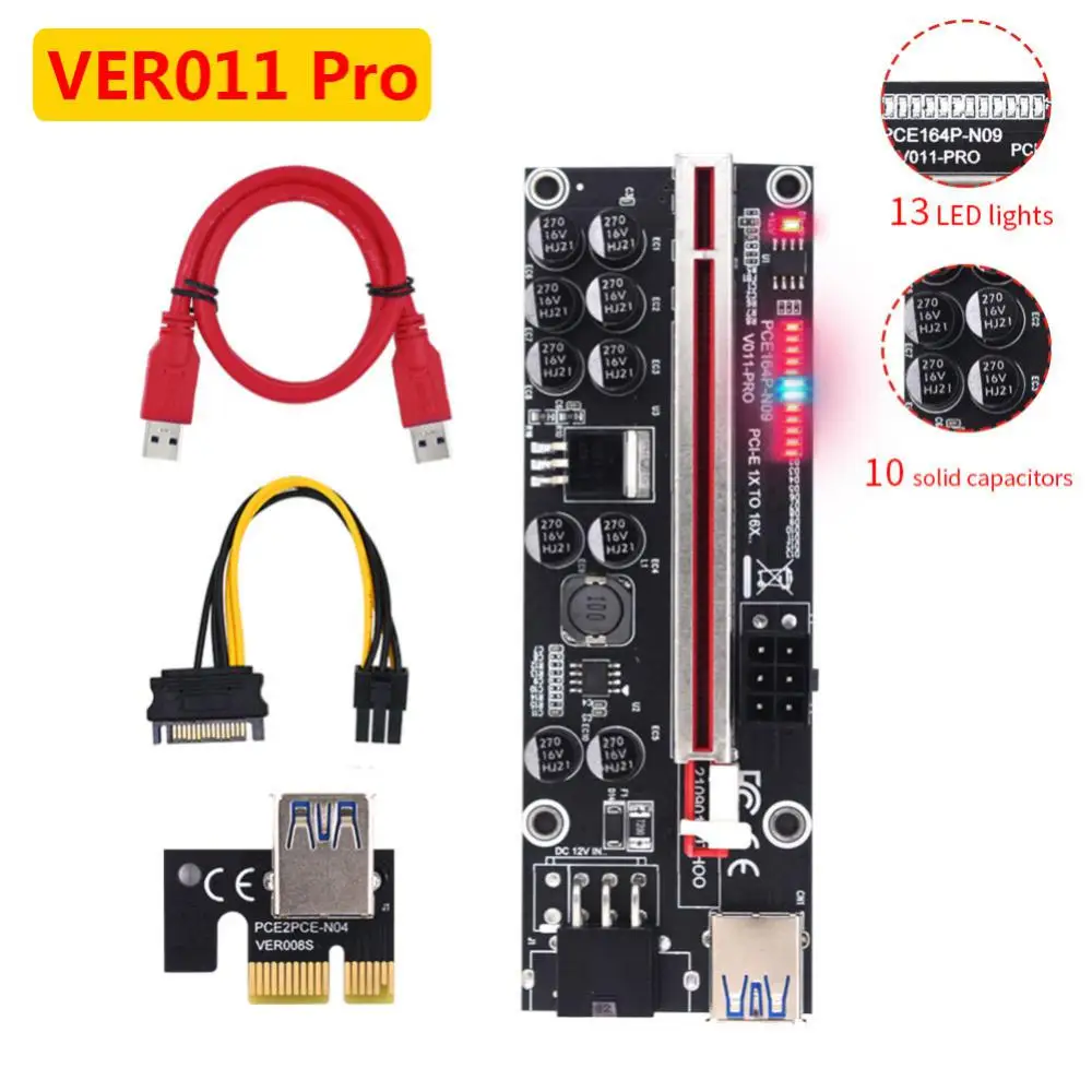 

Ver009s Plus 60cm Usb 3.0 Cable Upgraded Gpu 1x To X16 For Gpu Graphics Card V011 Pcie Riser 011 Riser Card High Quality 1-