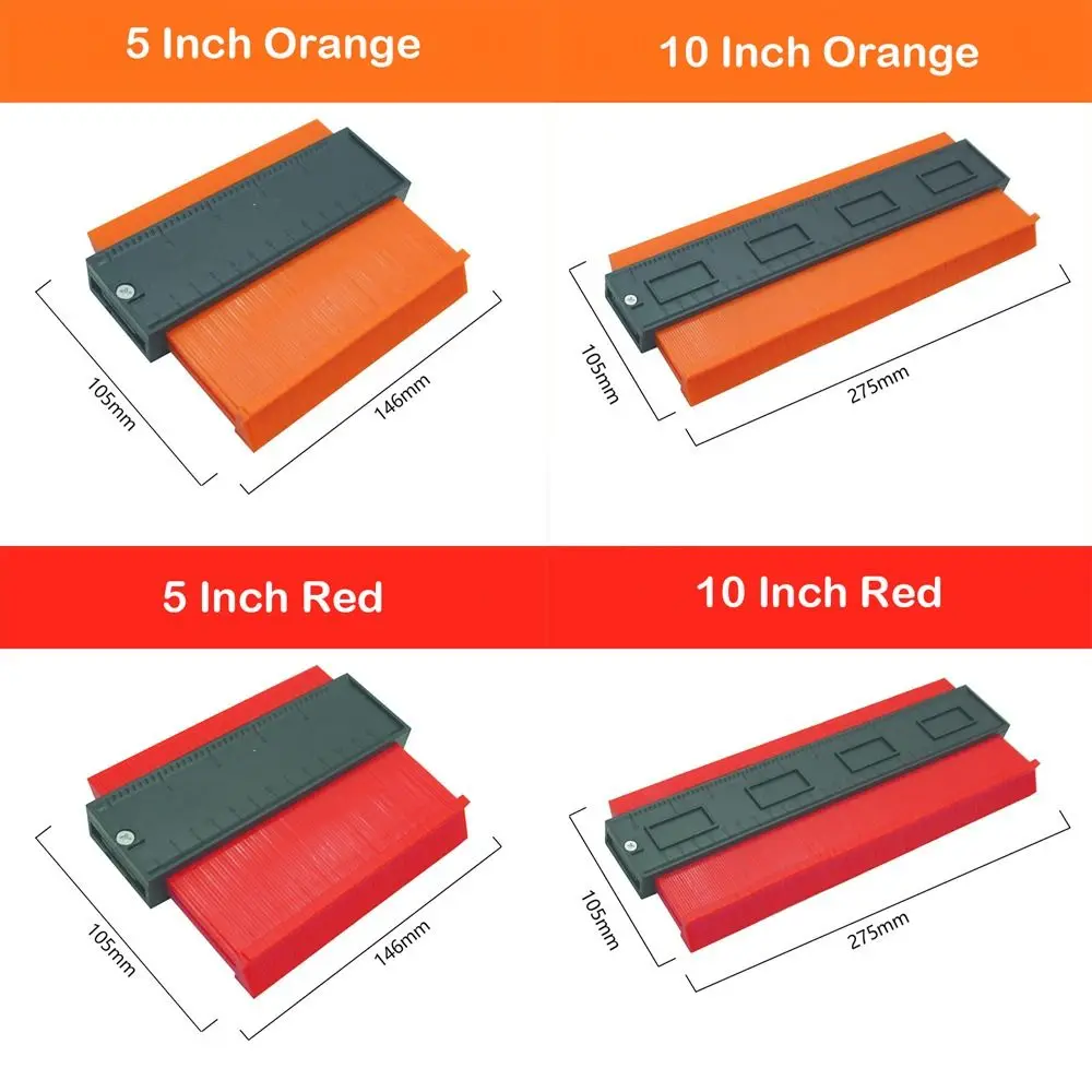 新しいプラスチック曲線定規多機能 5/10 インチアウトラインサンプラーレッドオレンジテンプレート