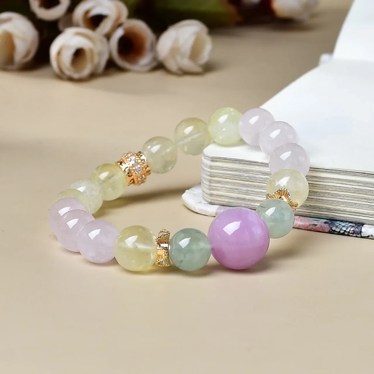 

Natural Citrine Powder Crystal Purple Lithium Hui Bracelet Women's Light Luxury Fashion Lucky Bracelet, Gift