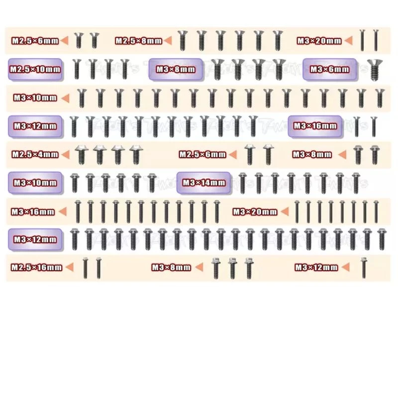 Original T works  TSSU-LD2 64 Titanium Screw set ( UFO Head ) 118pcs.(For Schumacher COUGAR LD2/STOCK SPEC) Professional Rc part