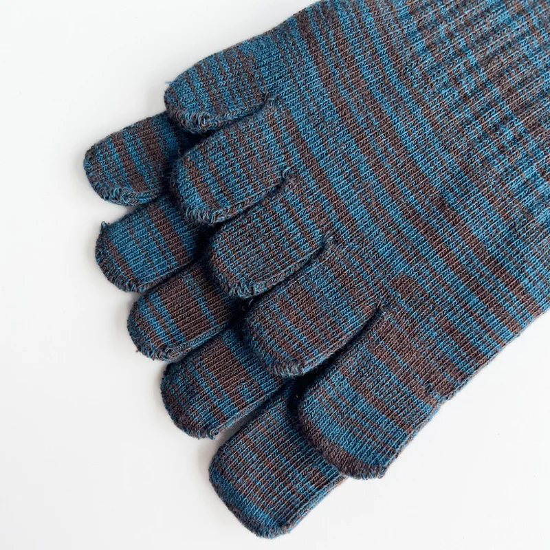 خمسة أصابع الجوارب القصيرة مان القطن مخطط ضغط ملون امتصاص العرق تنفس الدافئة اللياقة البدنية تو الجوارب الرياضة خمر #6