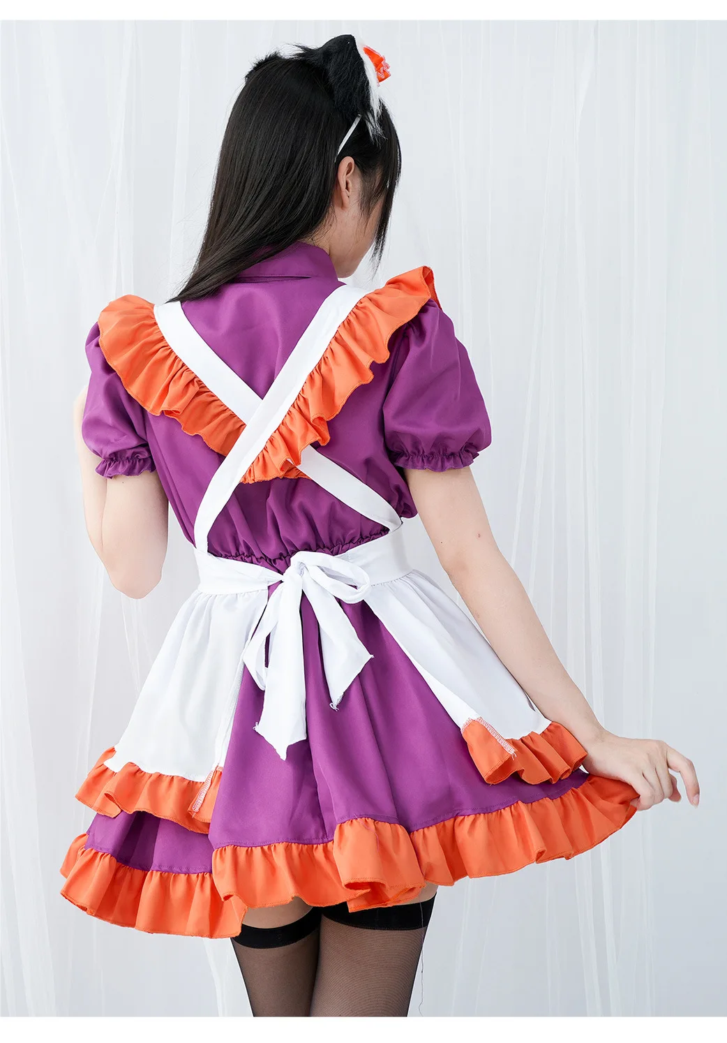 Halloween Schattige Meid Cosplay Kostuums Voor Vrouwen Lolita Korte Mouw Meid Schort Jurk Kawaii Cafe Strik Kleding Carnaval Kleding