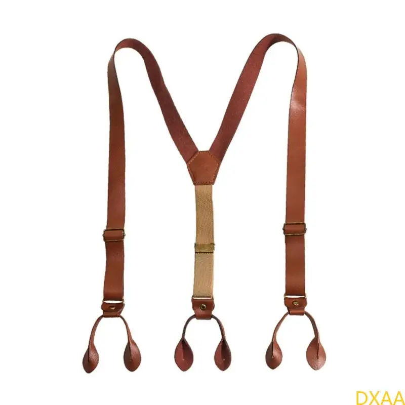 

DXAA Fashion Classical Suspenders PU Chain for Men and Women Suit Accessories