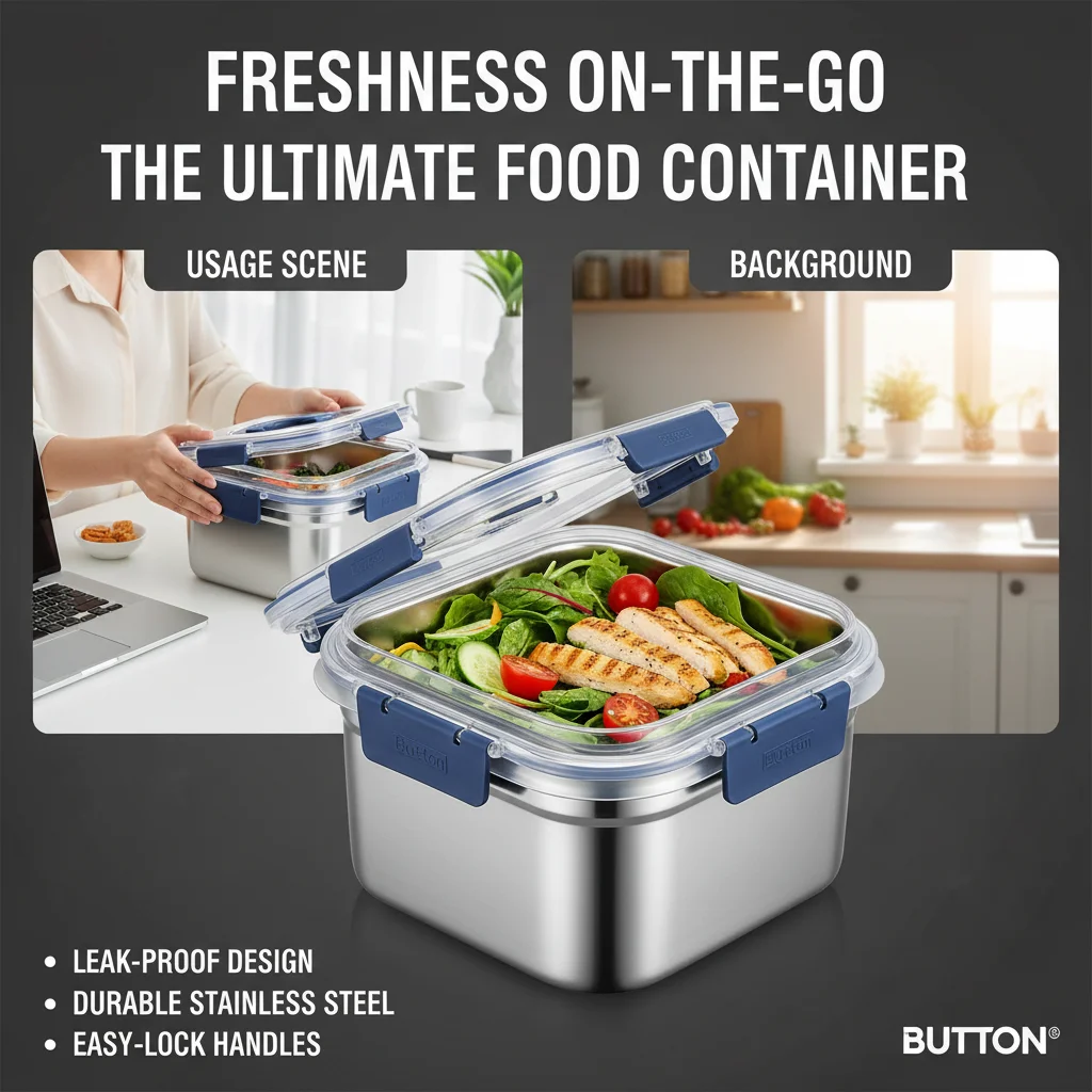 Stainless Bento Box - Paslanmaz Çelik Taşınabilir Ofis Çalışanları İçin