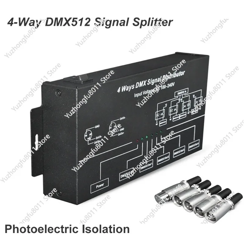 4ch-dmx512-信号スプリッター-ステージ照明用-4-ウェイ光電子絶縁信号増幅器