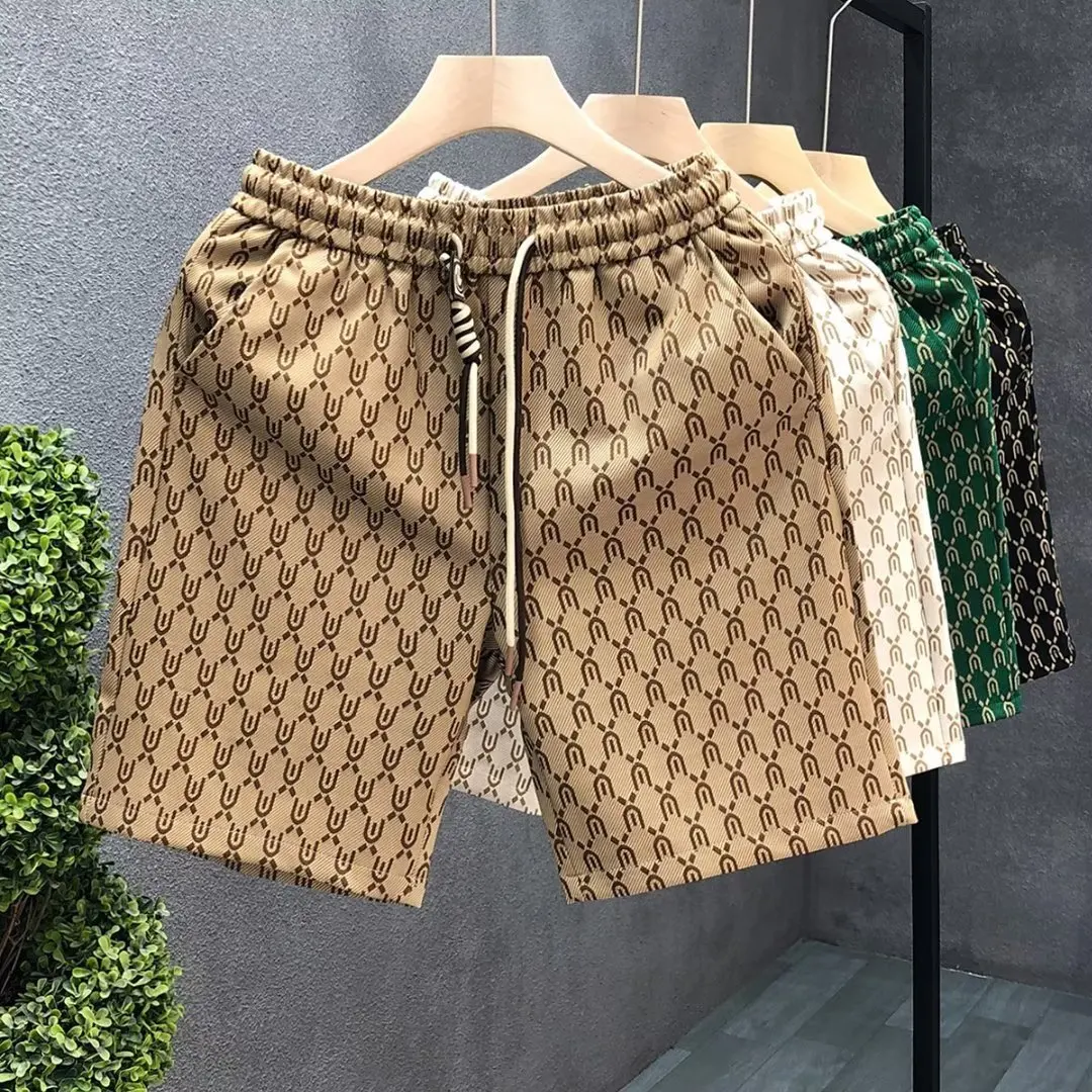 High-end mode-shorts heren zomer trendy merk veelzijdige broek 2024 nieuwe heren strand casual bloemenshorts