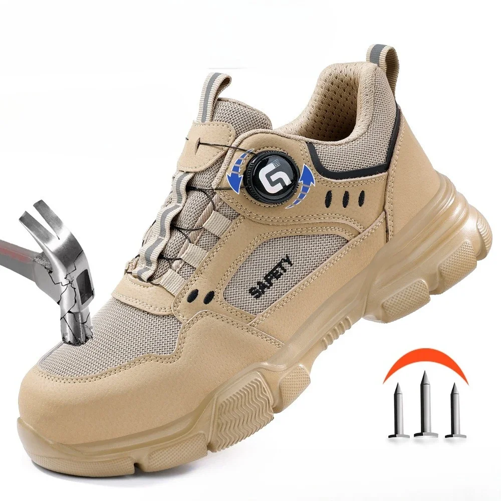 DurableLabor Insurance Shoes Breathable Stab-proof And Smash-proof Lightweight Safety Shoes Steel Bag Head Summer Shoes Smart Bu