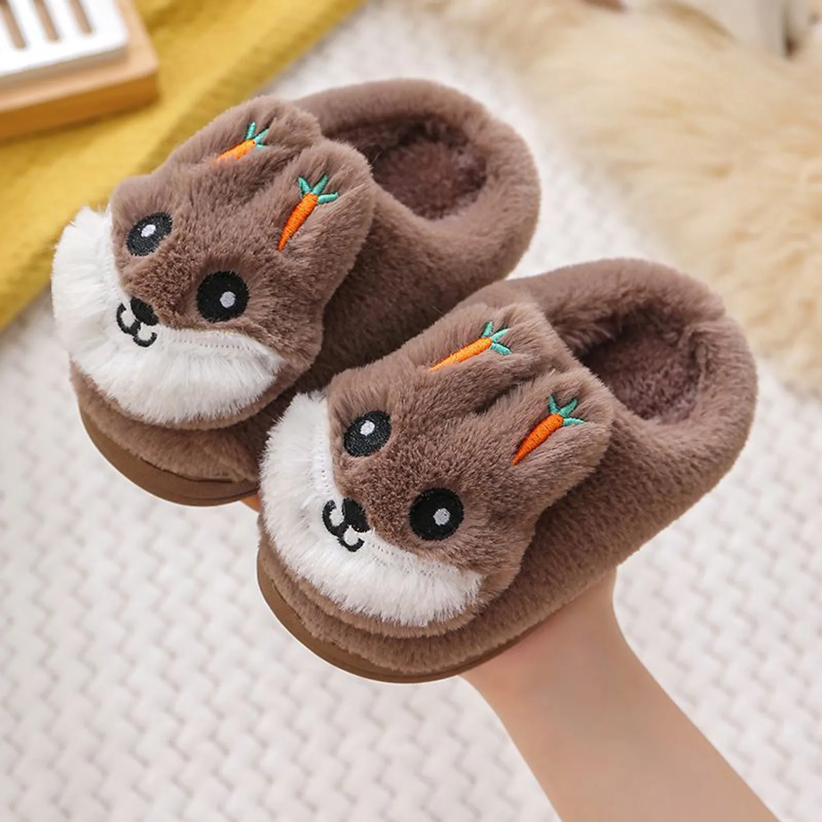 

Cotton Winter Warmth Slippers Children Cotton Shoes Anti Slip Soft Shoes Thickened Children Girls Boots Kids plush Home Slipper