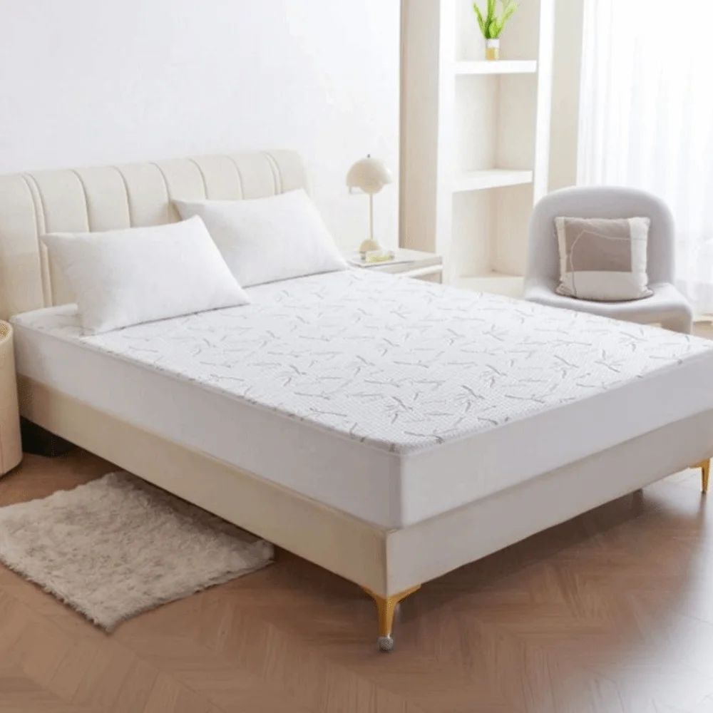 Waterproof Bamboo Fiber Mattress Cover Skin-friendly Full Cover Mattress Protector Breathable Machine-washable Fitted Bed Sheet