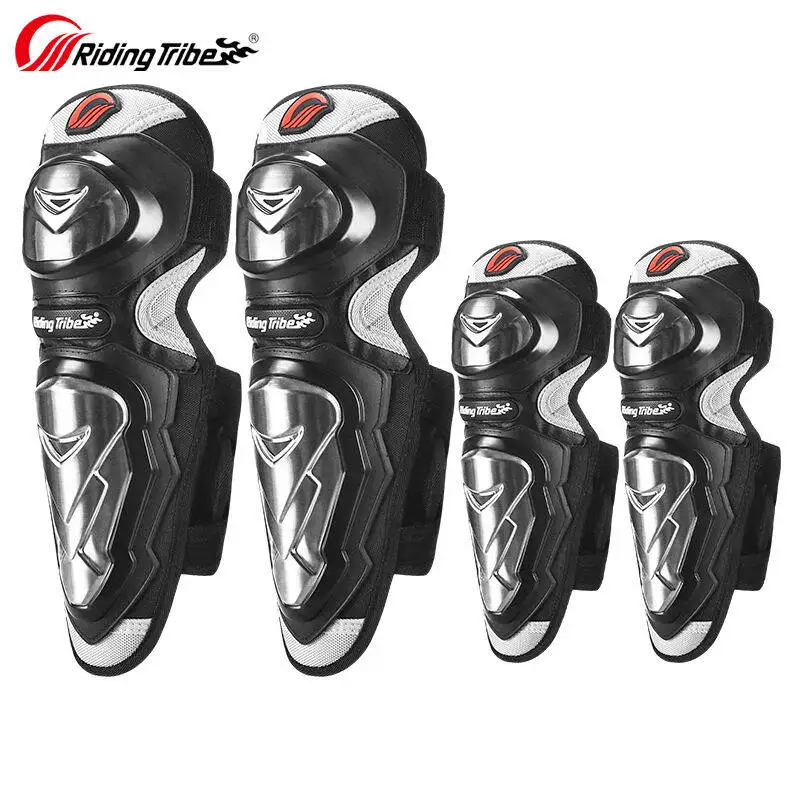 4Pcs Adults Alloy Steel Motorcycle Knee Pads Elbow Guards Motocross Knee Shin Pads Protector