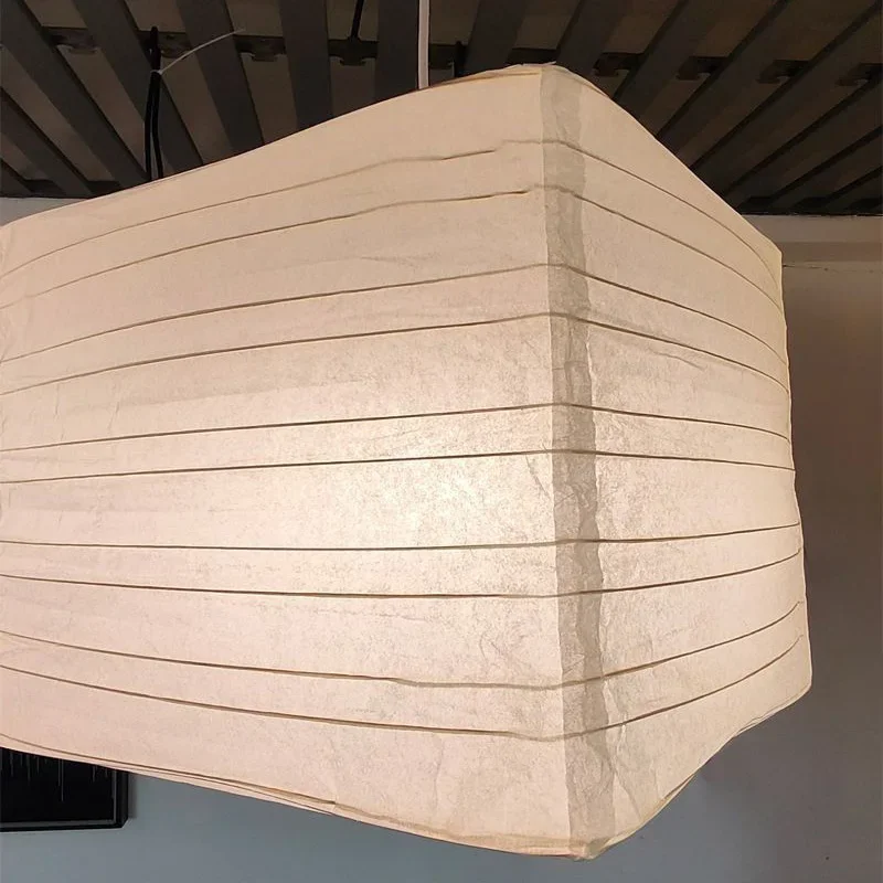 Lampade a sospensione a LED giapponesi Wabi Sabi Sala da pranzo Decorazioni per la casa Lampadario quadrato in carta di riso Illuminazione Lampada a sospensione per camera da letto
