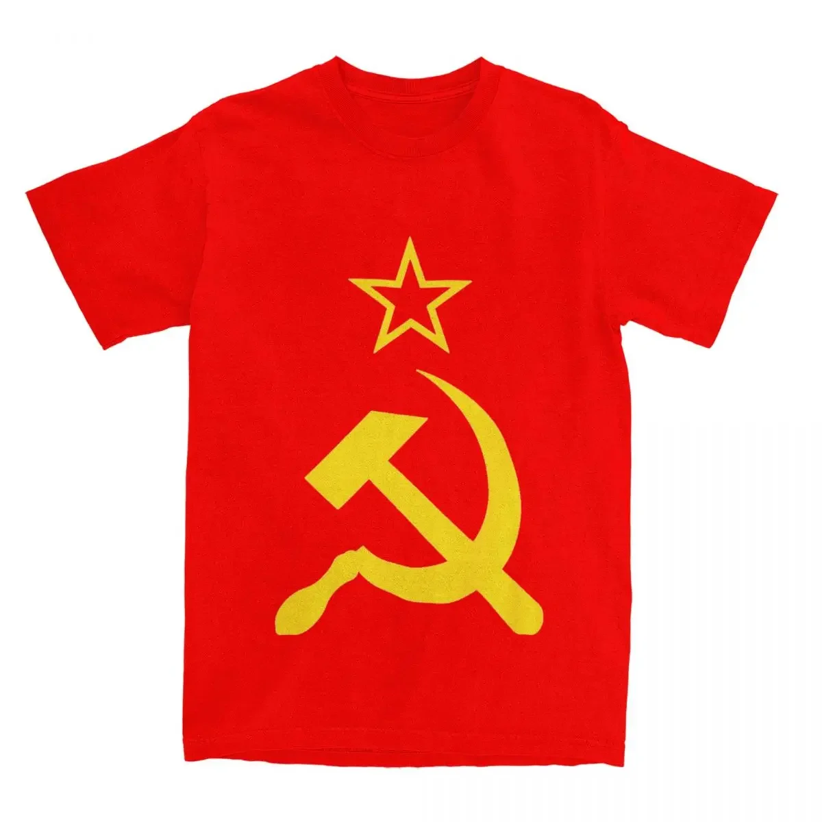 USSR Hammer Sickle CCCP Retro Russian Soviet Flag Shirt Accessories for Men Women Cotton Funny T-shirt Short Sleeve Clothes