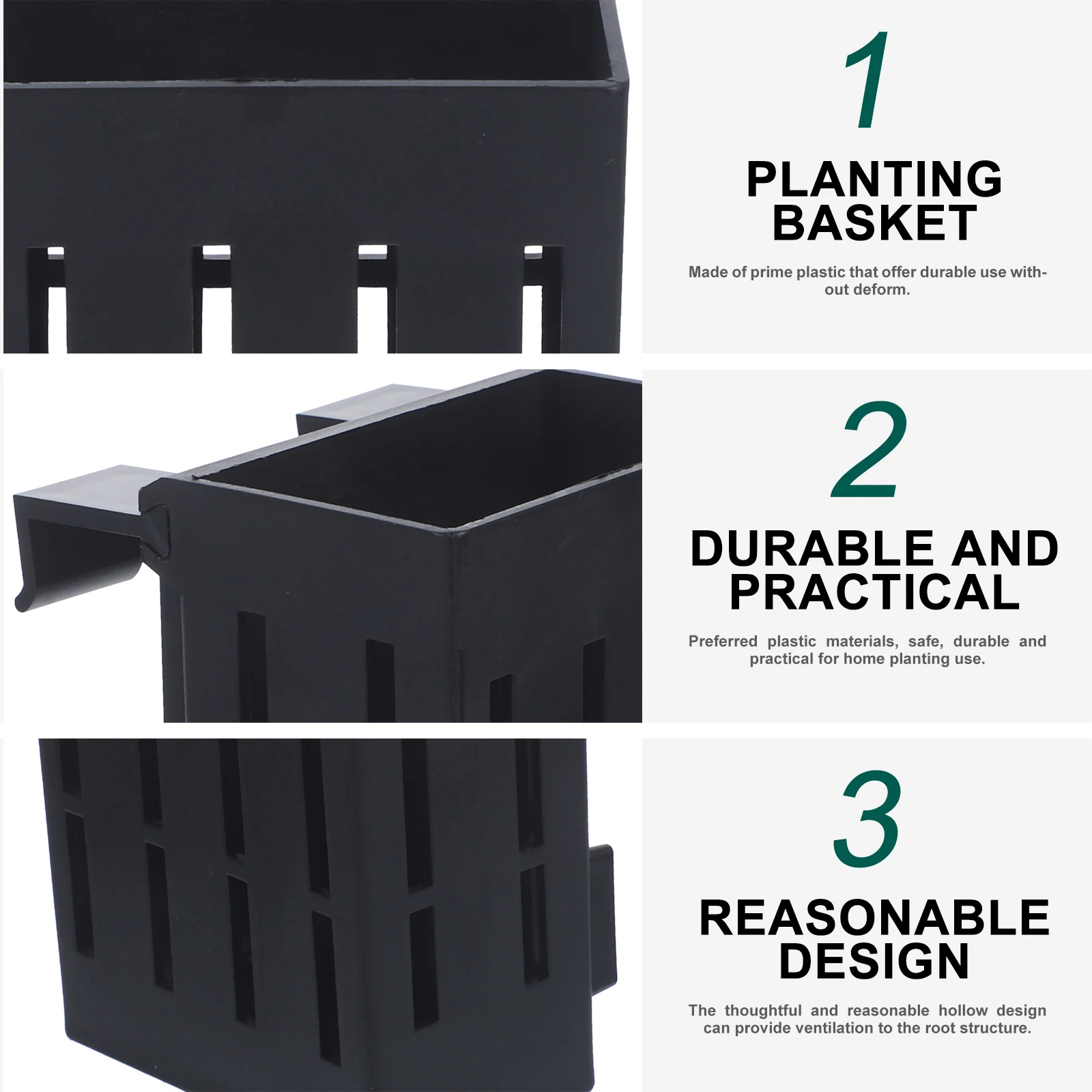 

3Pcs Waterweed Shelf Strong Plastic Aquarium Plant Baskets with Drainage Holes for Healthy Root Development Aquarium Supplies