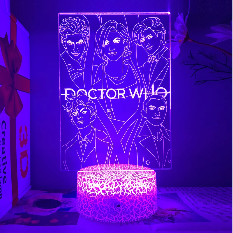 2 modelos médico que luzes da noite filme figura acrílico stands mudança de cor led lâmpada quarto cabeceira deocr presente do feriado das crianças