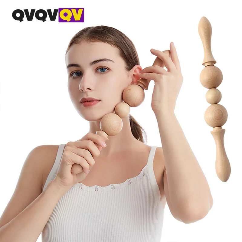 

Wooden Massager Handheld Roller Trigger Point Massager Stick for Fascia,Cellulite,Body Therapy Massager,Muscle Belly Relief Tool