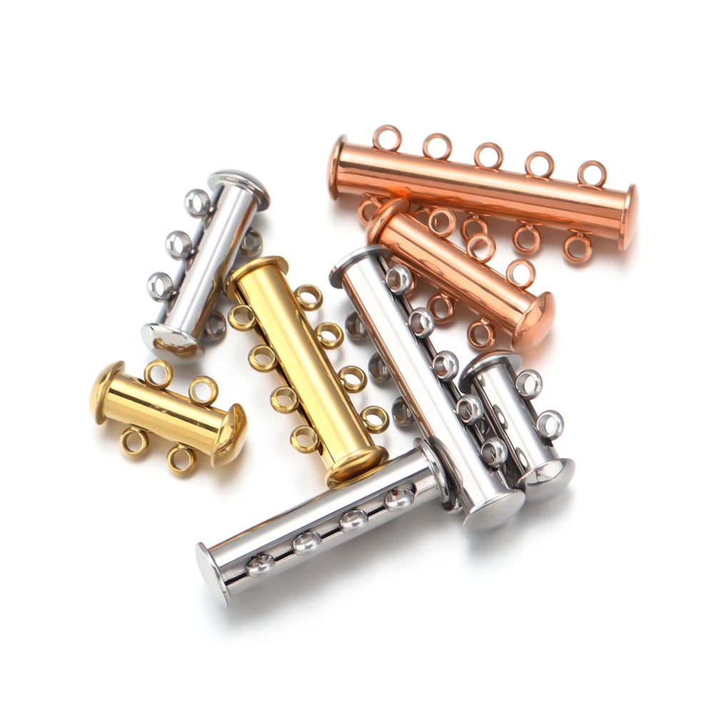 2/3/4/5 Reihen Edelstahl Magnetische Verschlüsse Anschlüsse Schiebeschlüsse Schnalle Für DIY Armband Halskette Verschlüsse Liefert Großhandel
