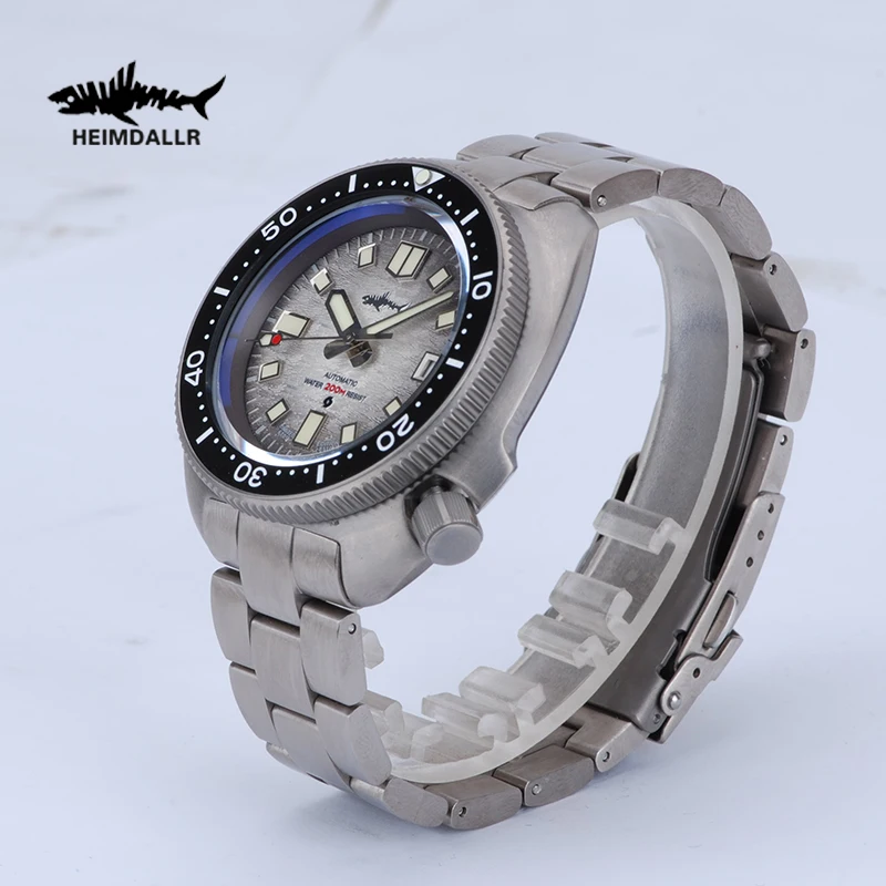 Heimdallr Turtle Titanium Men's Watch Japan NH35 Automatic Movement Diving Machinery Watches 200M Waterproof Date C3 Luminous