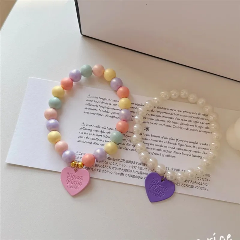 القلب قلادة الحيوانات الأليفة اللؤلؤ طوق الخرز الملون الكلب قلادة القط طوق جرو اكسسوارات الكلب سلسلة تشيهواهوا الحيوانات الأليفة مجوهرات الزفاف #5