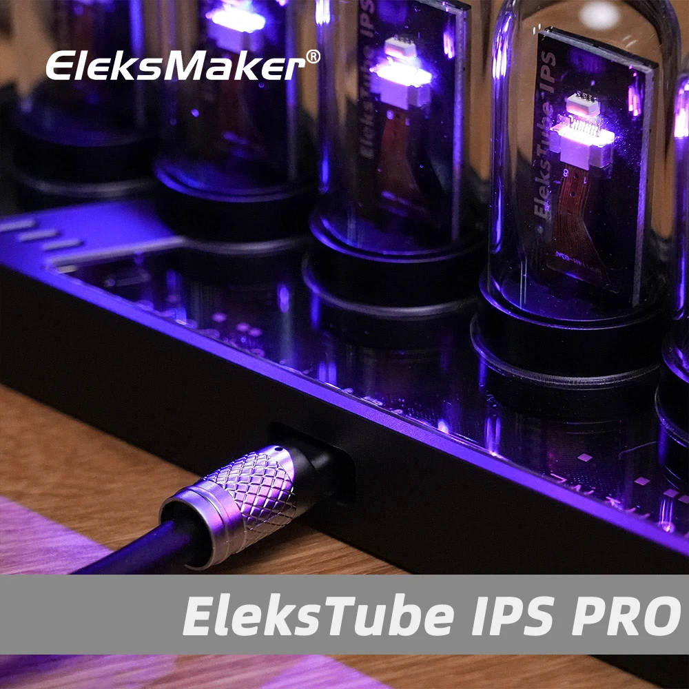 EleksMaker Steins jam gerbang elektrik IPS PRO PR1 PR2 PR3 tabung Nixie Digital dekorasi meja rumahan elektronik 6-Bit RGB Retro aluminium