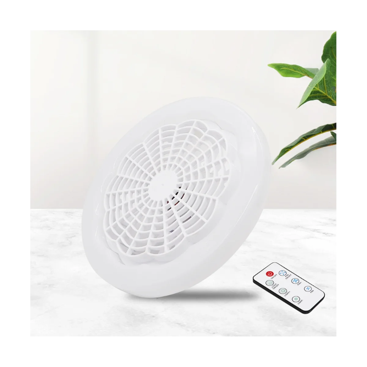 LED inteligente ventilador de teto luz, controle remoto, luz interior, lâmpada silenciosa, quarto, cozinha, branco, 30W