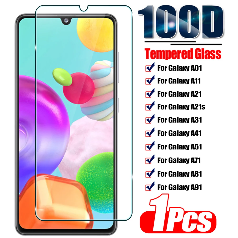 1Pcs Screen Protector For Samsung Galaxy A01 A11 A21 A31 A41 A51 A71 A81 A91 Tempered Glass For Samsung A21s Screen Protectors