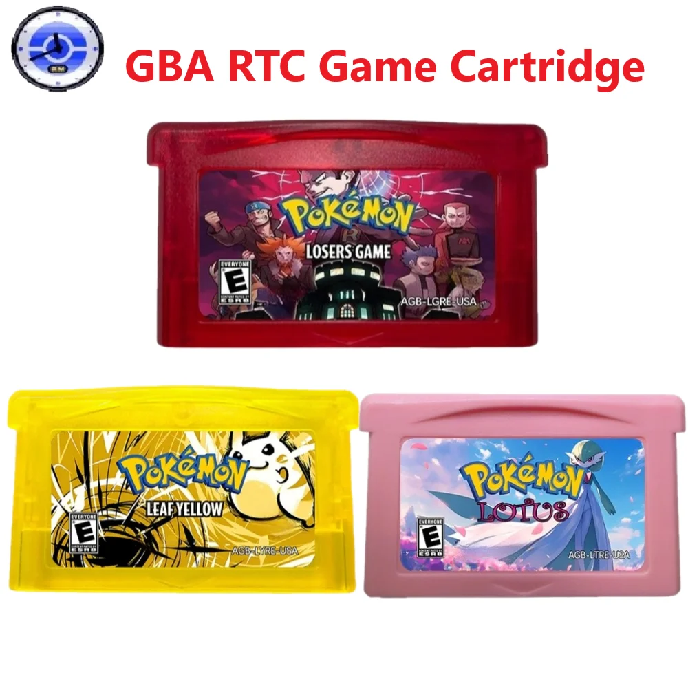 GBA English Game Cartridge ,RTC Pokemon Lotus， Loser's Game， Leaf Yellow，GBA ROM Modified Version